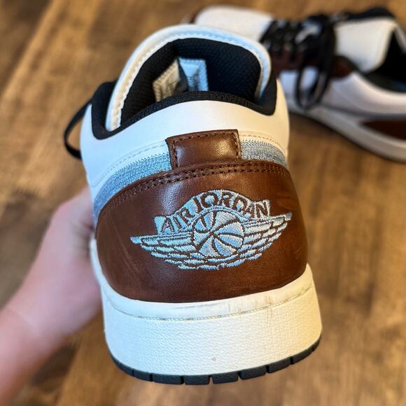 Nike Air Jordan 1  Retro Low SE Sneaker Leather Lace Up Brown Blue Grey Men\'s 11 main image 5